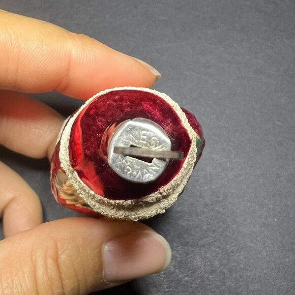 Vintage West Germany Blown Glass Mica Santa Claus Christmas Tree Ornament 3" - Picture 5 of 5